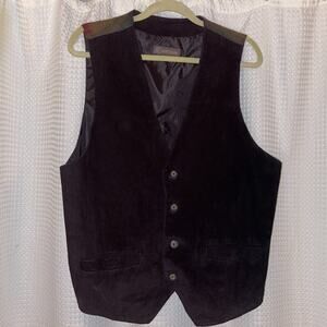 CC Courtenay Suede Vest XXL Western Boho Aztec Back Southwest Lined Button Front
